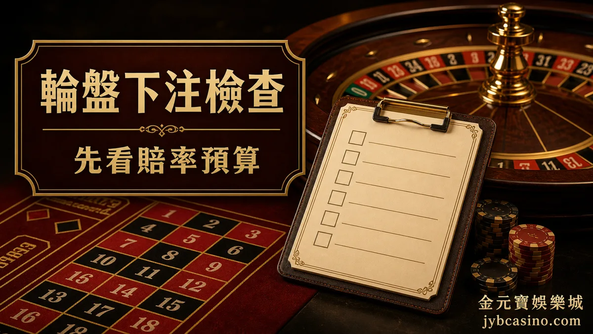 金元寶娛樂城輪盤下注檢查表,呈現賠率、投注區與預算停手點