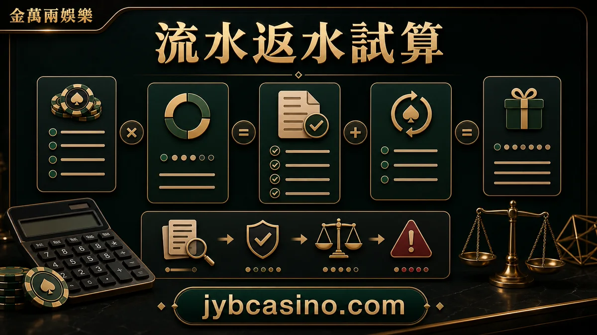 金萬兩娛樂 流水返水試算，流水、返水與預算試算的文章插圖。