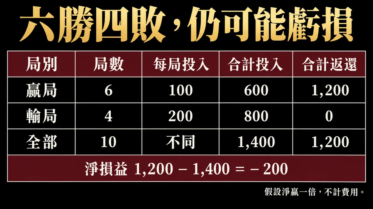 百家樂勝率不等於獲利率：命中次數與淨損益怎麼分